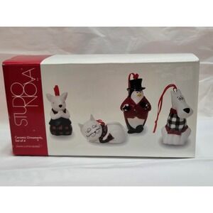 Studio Nova Ceramic Christmas Ornaments Set‎ of 4 Santa's Little Helpers New